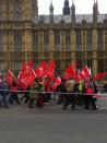 While unions estimated that 400,000 walked out across the UK, the government said that 150,000 striked.