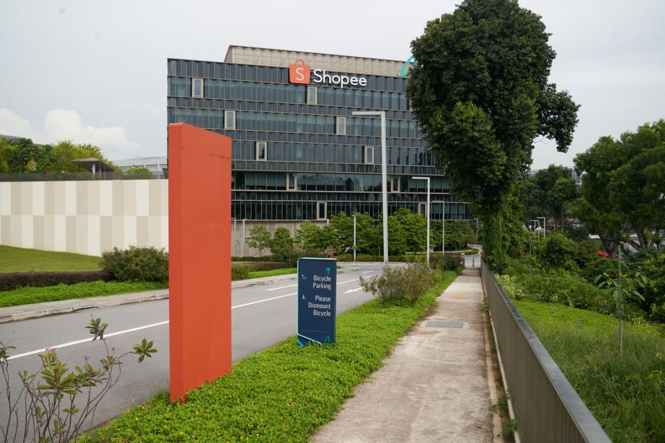 The Shopee office in the one-north business park in Singapore, on Wednesday, May 19, 2021.  