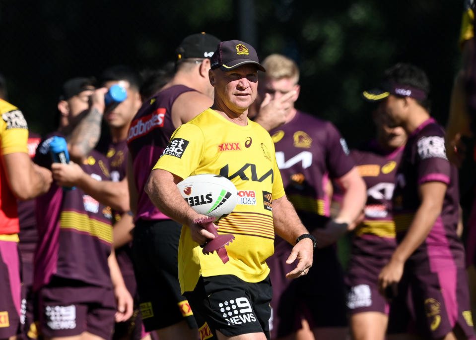 BRISBANE, AUSTRALIA - JULY 27: Allan Langer is seen during a Brisbane Broncos NRL training session at Clive Berghofer Field on July 27, 2022 in Brisbane, Australia. (Photo by Bradley Kanaris/Getty Images)