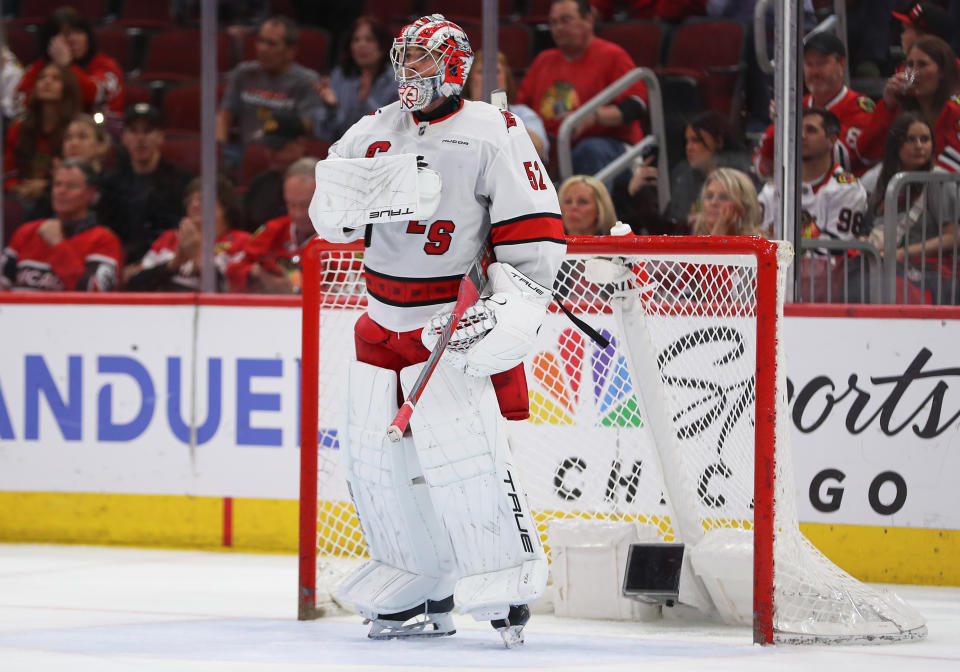 Pyotr Kochetkov #52 of the Carolina Hurricanes