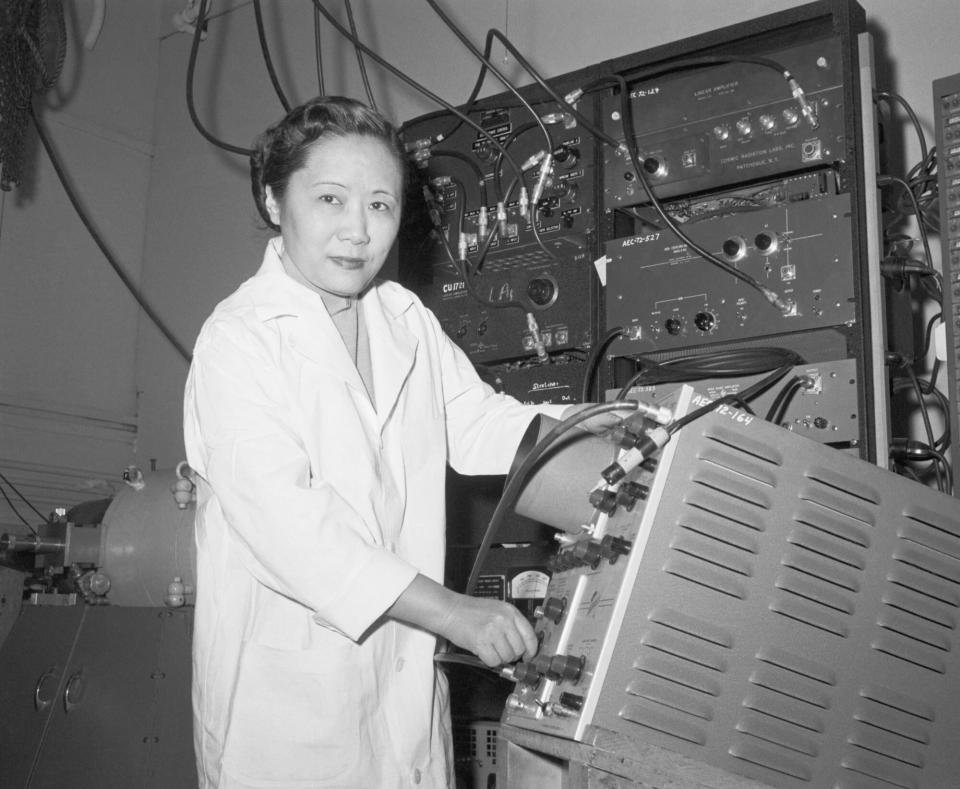 Physics Professor Dr. Chien-Shiung Wu in a laboratory at Columbia University