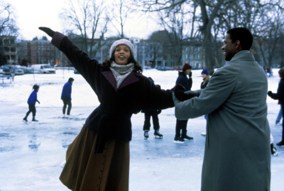 Whitney Houston and Denzel Washington in "The Preacher's Wife"