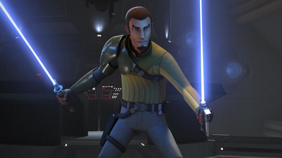  Kanan Jarrus wielding two lightsabers in Star Wars Rebels 