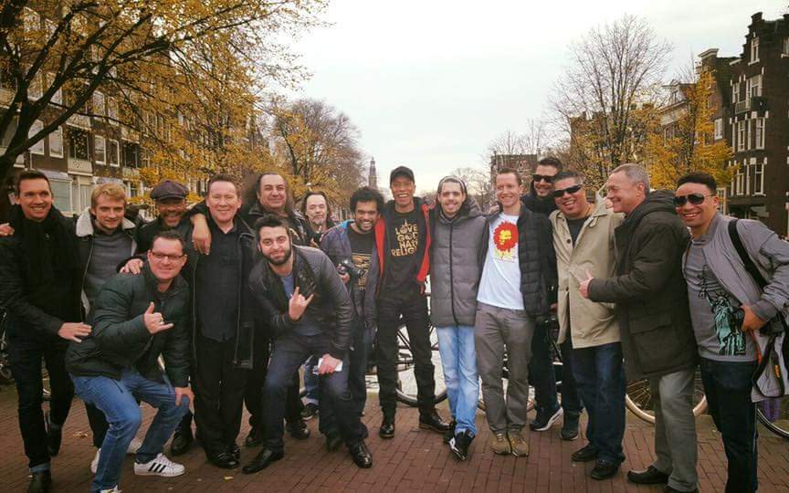 Tommy partying with legendary UB40 in Amsterdam last year - Credit: Facebook