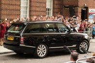 The Duke and Duchess of Cambridge leave the Lindo Wing of St Mary's Hospital in London, with their newborn son.