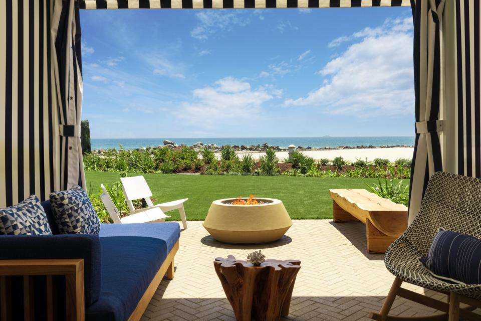 Cabana view of ocean and beach at Hotel del Coronado