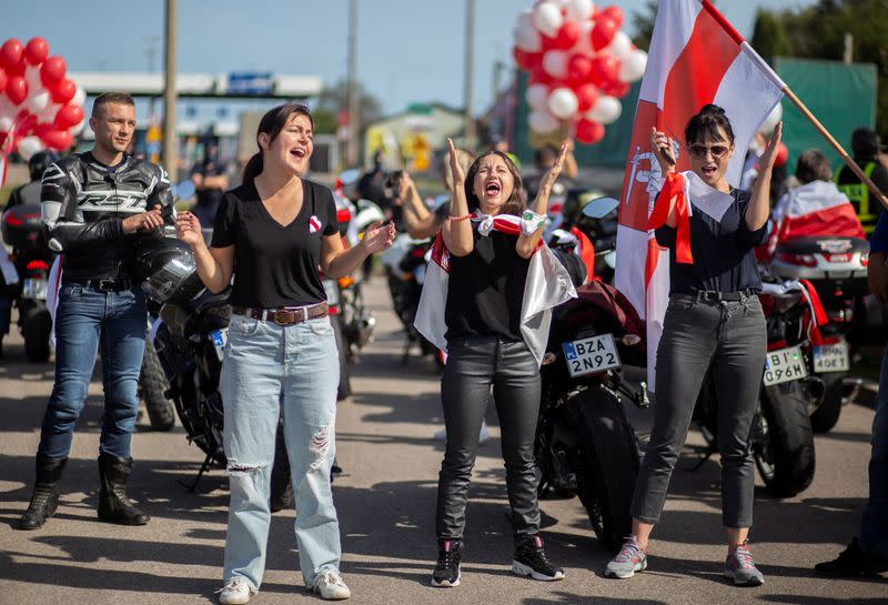 Rally in solidarity with Belarusian opposition supporters in Kuznica