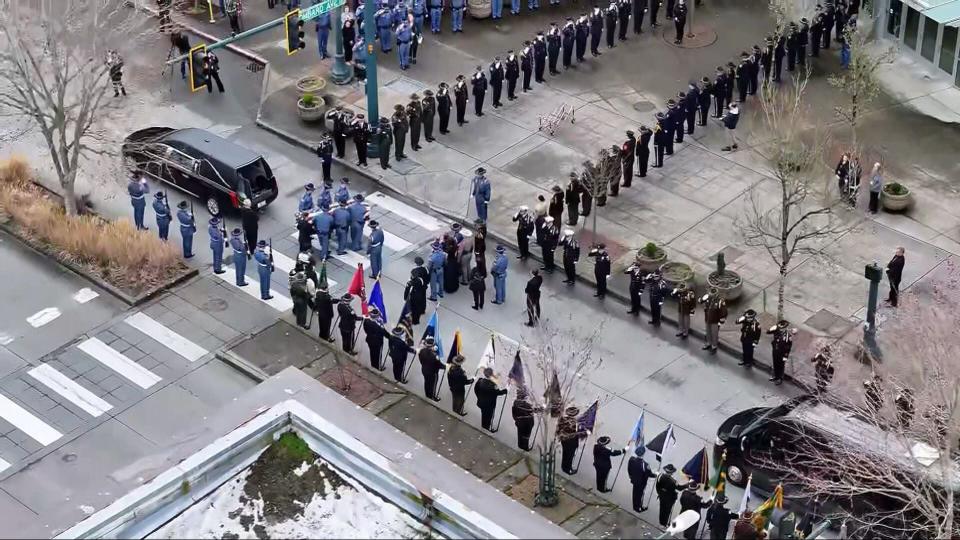 Procession for fallen Trooper Christopher Gadd.