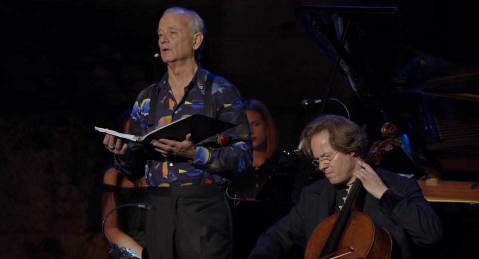 Murray and Vogler in a scene from the concert film, New Worlds: The Cradle of Civilization (Photo: Dorn Music)