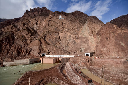 A general view shows a construction site of Rogun hydroelectric power station on the Vakhsh River ahead of the launch of its first turbine, east of country's capital Dushanbe, Tajikistan November 14, 2018. Picture taken November 14, 2018. REUTERS/Nozim Kalandarov