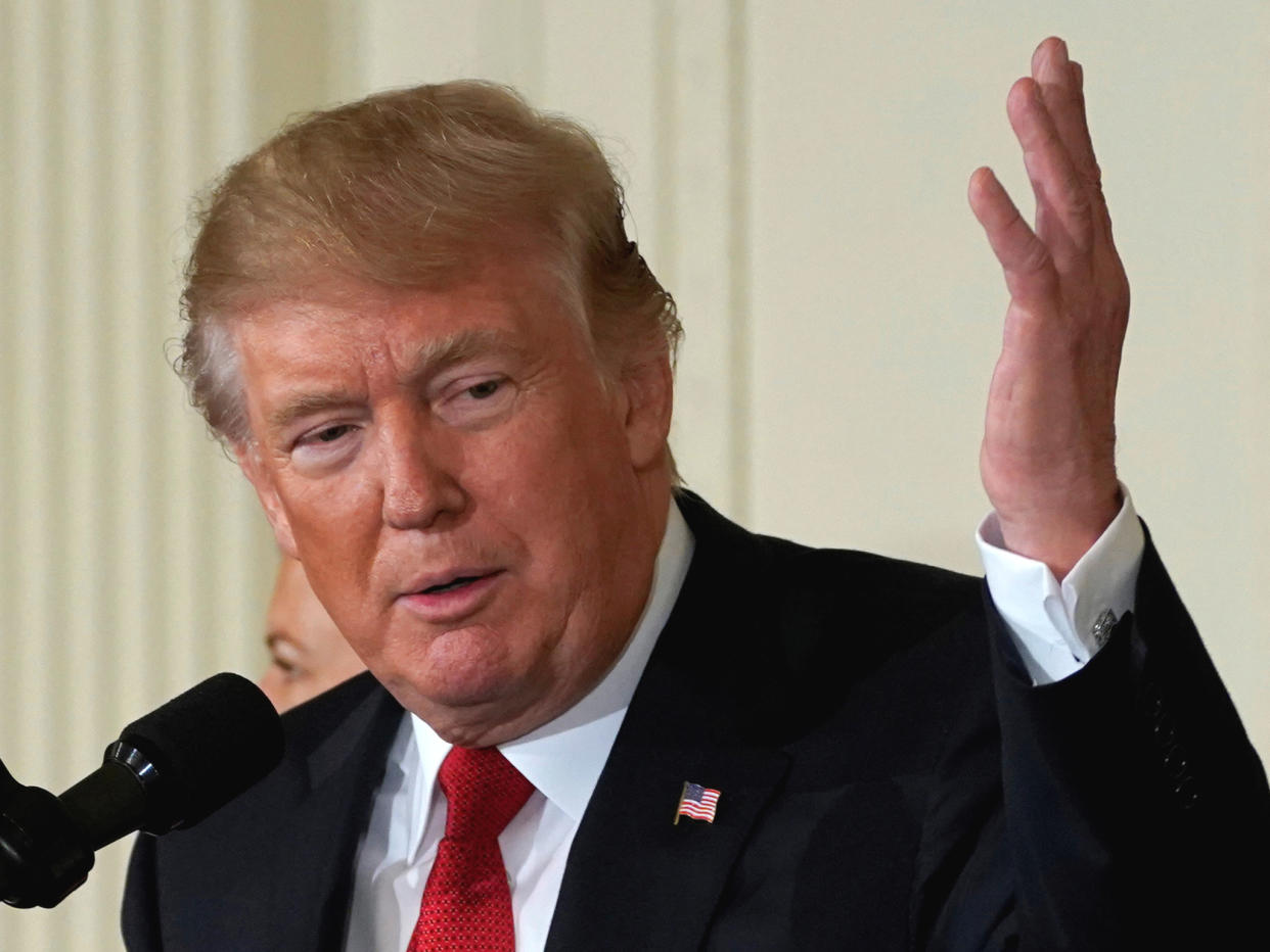 President Donald Trump in the East Room of the White House: REUTERS