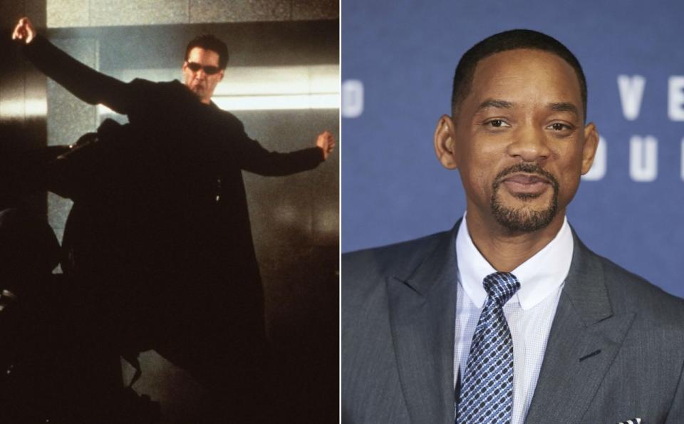 Zwar kannte man ihn bereits vorher, doch mit "Matrix" erlebte Keanu Reeves 1999 seinen endgültigen Durchbruch. Was wäre nur aus ihm geworden, hätte der eigentliche Kandidat zugesagt: Will Smith (rechts). Dem wurde die Rolle zuerst angeboten - er lehnte ab, weil er lieber "Wild Wild West" drehen wollte. (Bild: Getty Images / Hulton Archive / Carlos Alvarez)