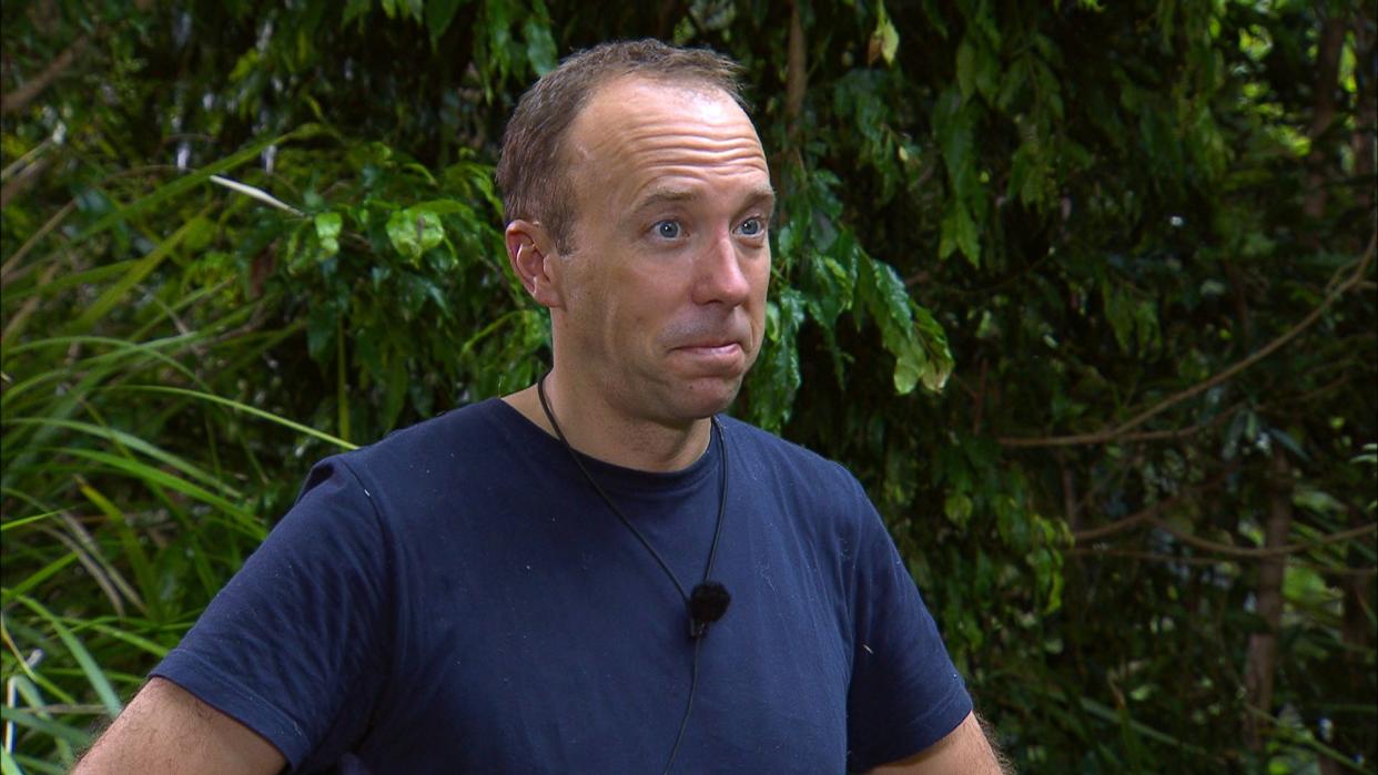 Matt Hancock on 'I'm a Celebrity... Get Me Out of Here!' (ITV/Shutterstock)