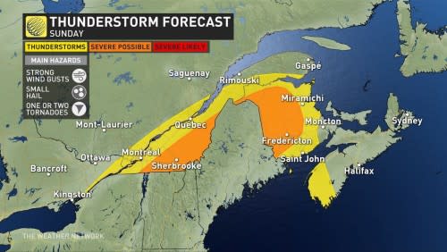 Maritimes storm risk Sunday