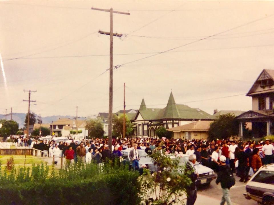 A 1994 student walk-out in protest of California's Proposition 187.