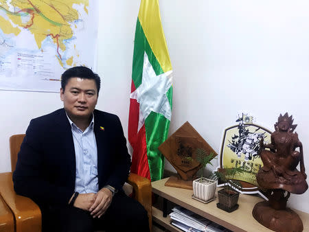 Naing Swe Oo sits in the offices of a defense studies institute that he runs in Yangon, Myanmar September 27, 2018. REUTERS/Tom Lasseter/Files