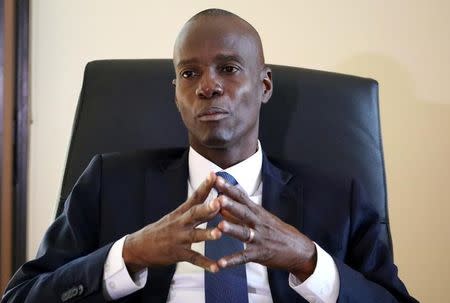 Jovenel Moise, the winner of Haiti's presidential election, speaks during an interview in Port-au-Prince, Haiti, December 1, 2016. REUTERS/Jeanty Junior Augustin