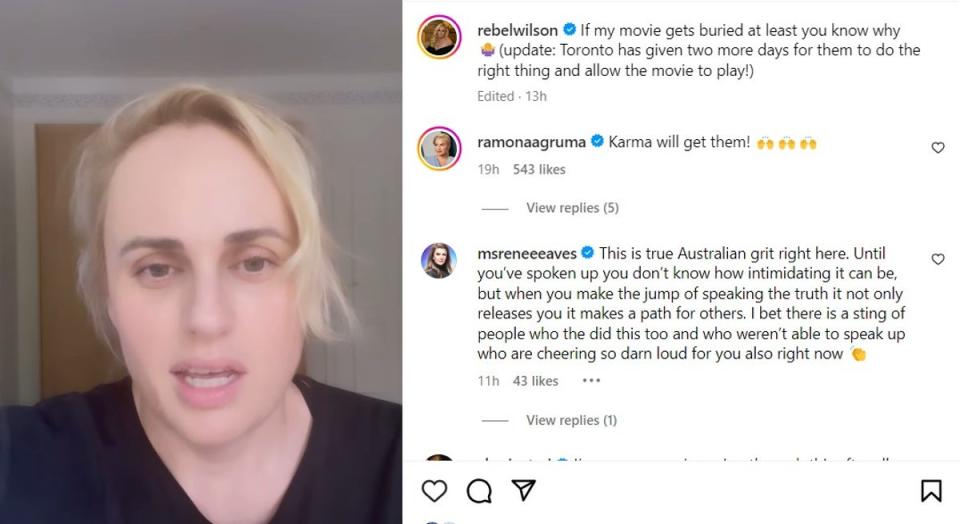 Rebel Wilson slams film producers (Rebel Wilson/Instagram)