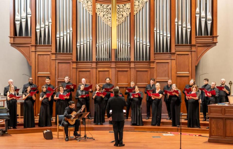 Seraphic Fire Chorus led by Artistic Director Patrick Dupre Quigley performing at Vanderbilt Presbyterian Church in Naples.