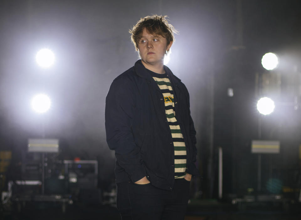 This Oct. 11, 2019 photo shows Scottish singer Lewis Capaldi poses for a portrait at concert venue Brooklyn Steel in New York. Capaldi’s hit single, “Someone You Loved,” spent seven weeks at No. 1 in the U.K. and, so far, has peaked at No. 3 on Billboard’s Hot 100 chart in the U.S. (AP Photo/Kevin Hagen)
