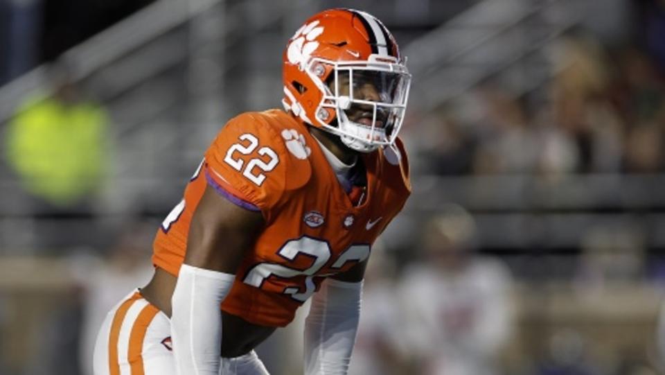 Clemson Tigers linebacker Trenton Simpson (22) during the second half against the Boston College Eagles at Alumni Stadium