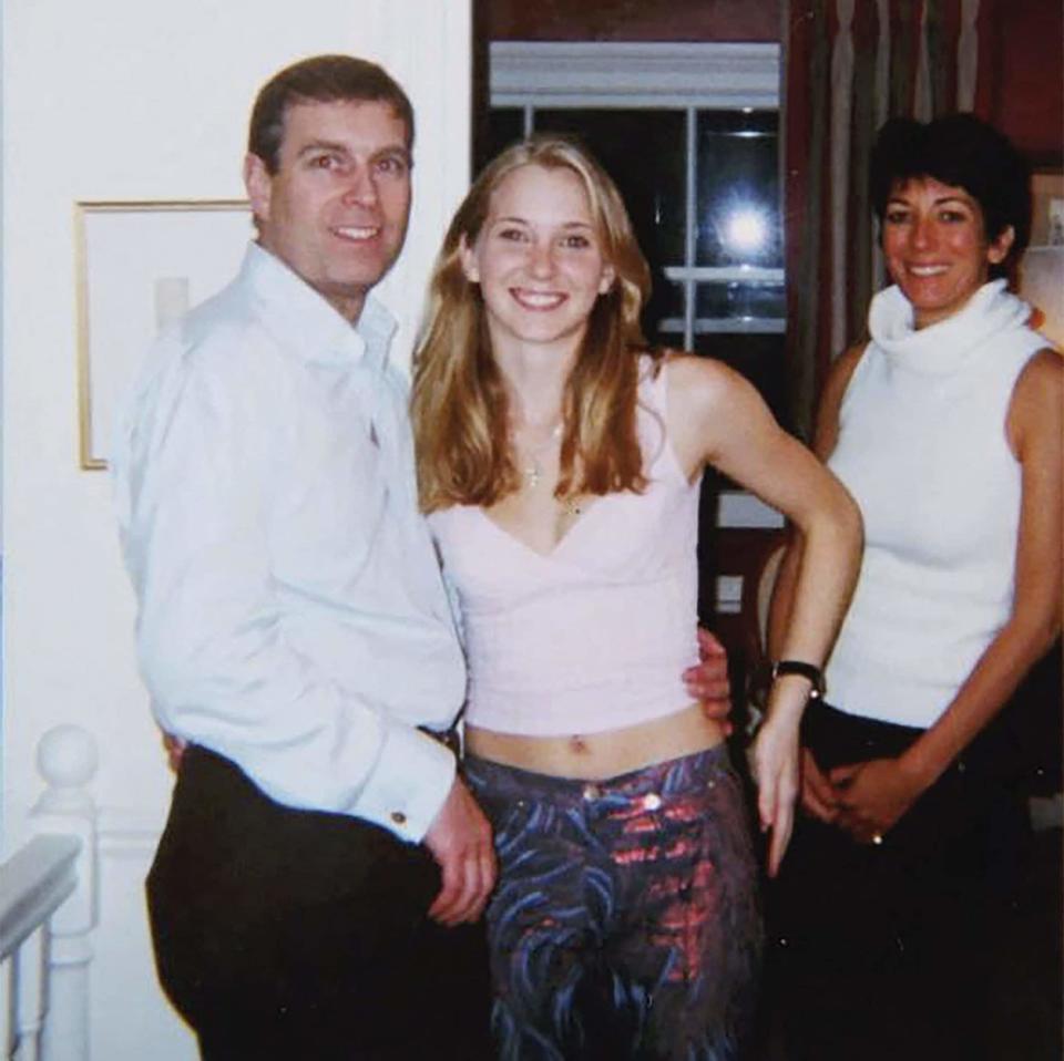 The authenticity of this photograph of Prince Andrew, Virginia Giuffre, and Ghislaine Maxwell was called into question - HANDOUT/US District Court - Southern Dis/AFP via Getty Image