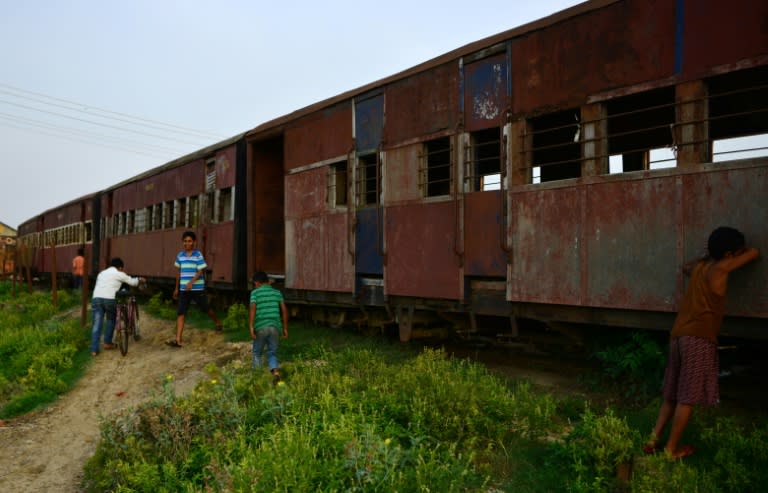 The old railway fell into disrepair after years of neglect and since 2014 the train has sat stationary, its rusting carcass now a playground for local children