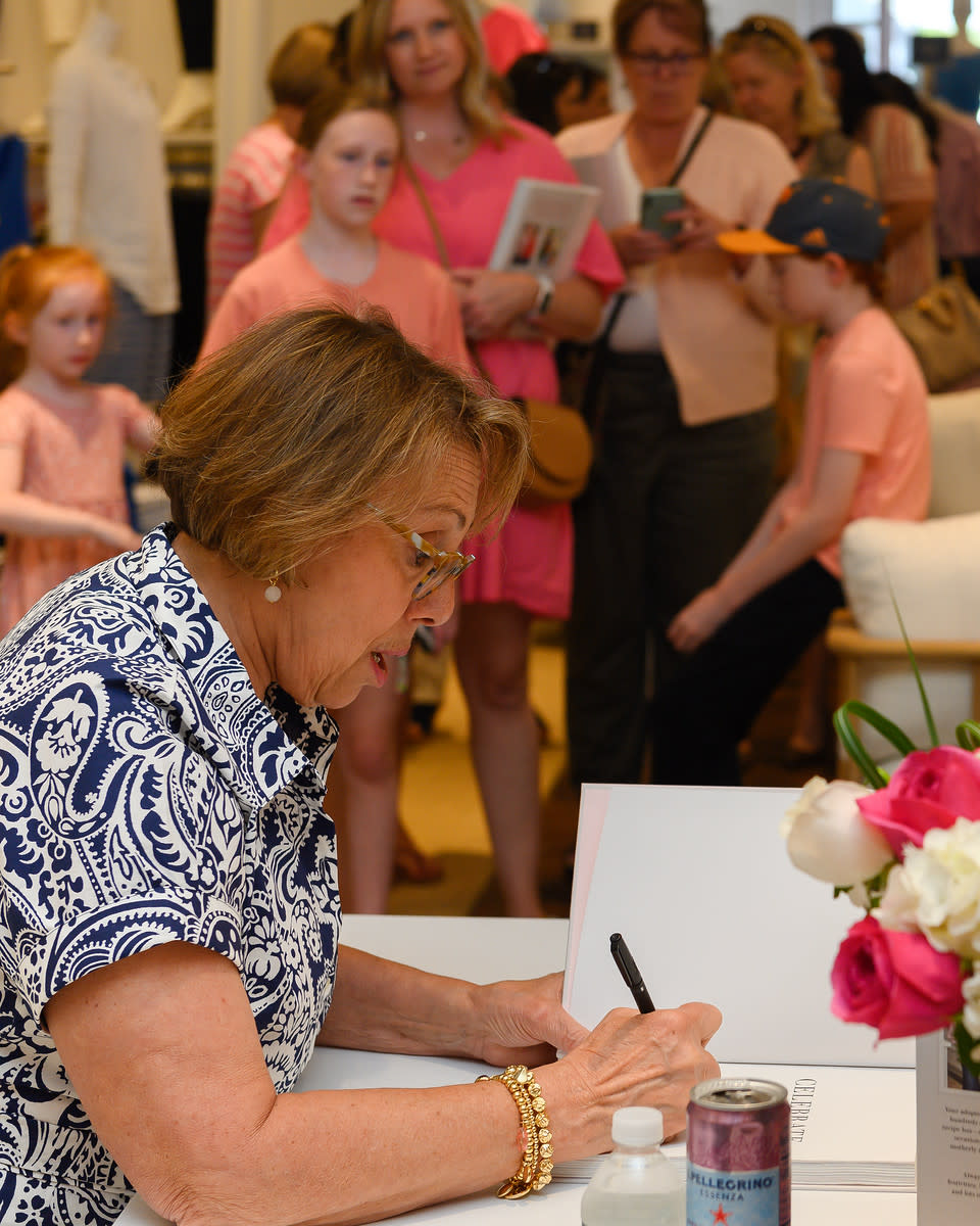 Barbara Costello signing her new book at Talbots’ flagship in Hingham, MA. - Credit: Photo byMark Feigenbaum/Courtesy Talbots