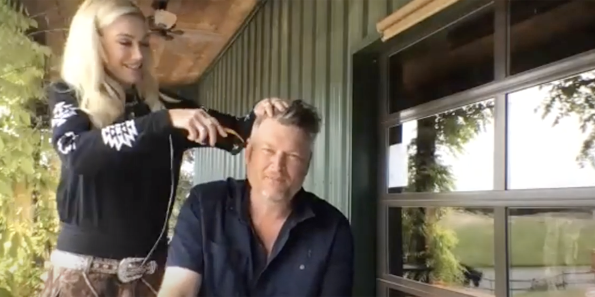 Watch Gwen Stefani Give Blake Shelton A Quarantine Mullet Haircut 2285