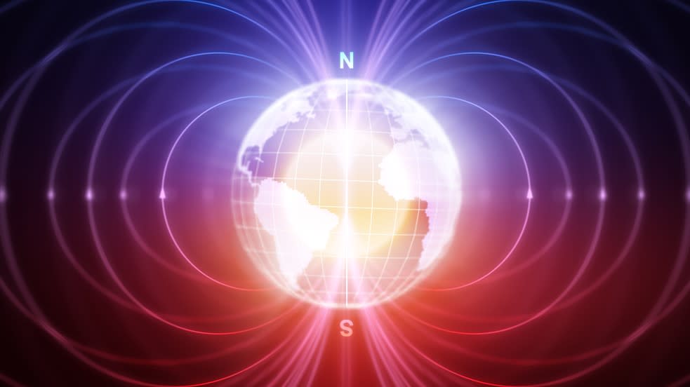  A diagram depicting Earth's magnetic field. 