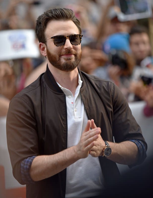 Chris Evans arrives for the world premiere of "Knives Out" at the Princess of Wales Theatre during the Toronto International Film Festival in Canada on September 7, 2019. The actor turns 43 on June 13. File Photo by Chris Chew/UPI