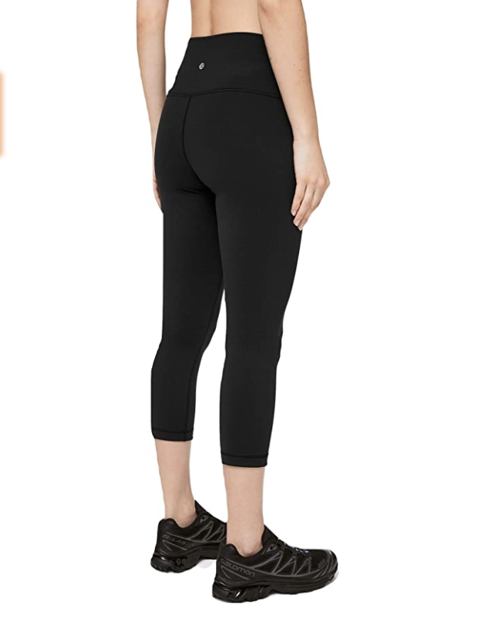 Lululemon Wunder Under Crop High Rise Luon Yoga Pants (Black, 4)