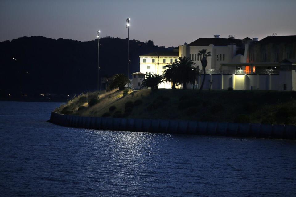 An evening view of San Quentin State Prison