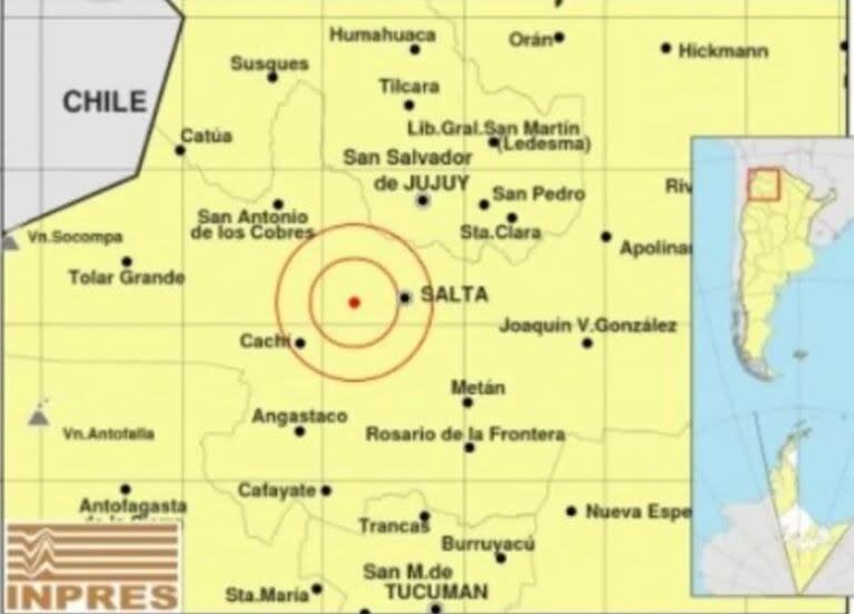 Sismo de 4.6 en Salta