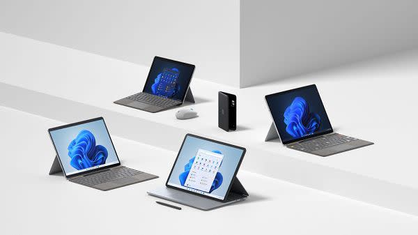 全新升級的二合一系列裝置、Surface Pro 8、Surface Go 3 及 Surface Pro X。