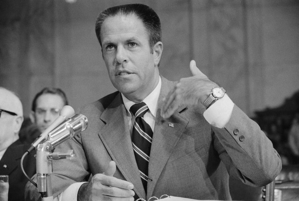 H.R. “Bob” Haldeman, White House chief of staff, appears before the Senate Watergate Committee on July 30, 1973. (Photo: Bettmann Archive via Getty Images)