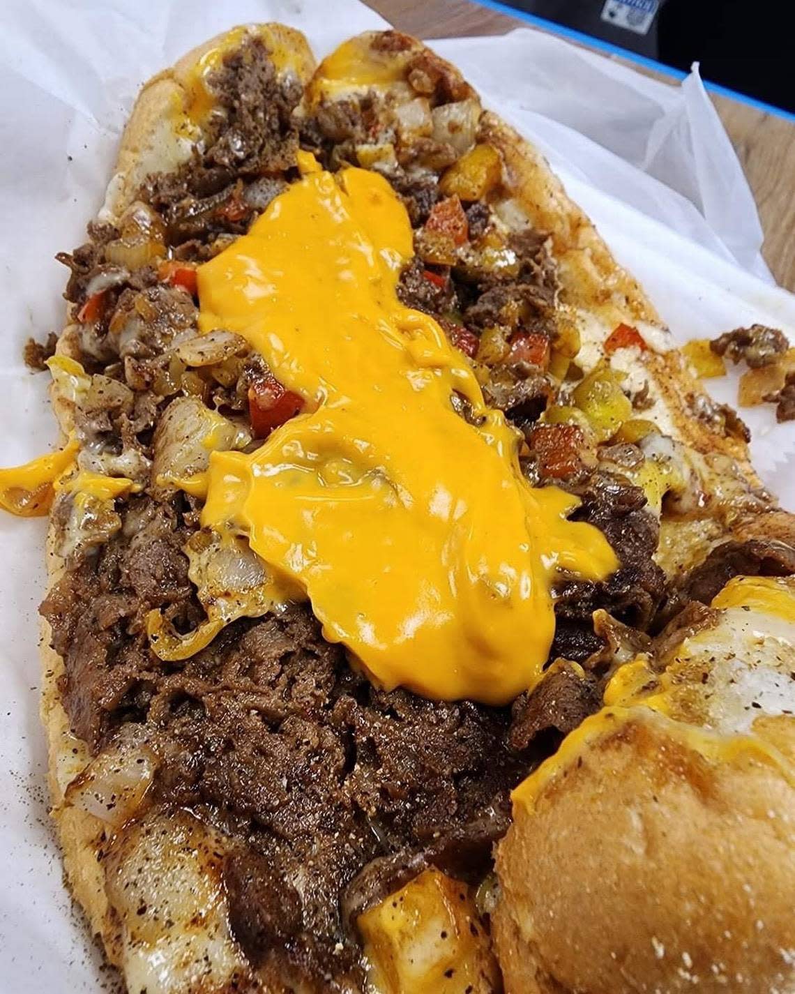 A cheesesteak at Macon Water Ice at 490 Cherry St. in downtown Macon.