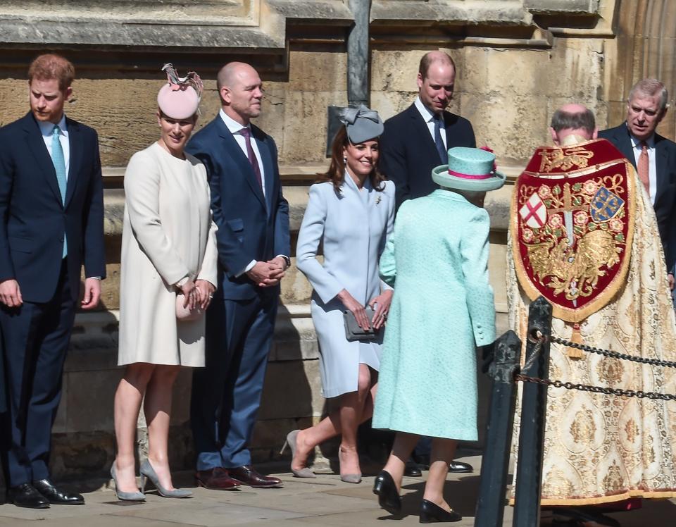 <h1 class="title">The Royal Family Attend Easter Service At St George's Chapel, Windsor</h1><cite class="credit">Getty Images</cite>