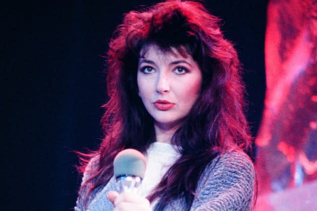 Kate Bush performing on West German TV's 'Peter's Pop Show' in 1985 - Credit: ZIK Images/United Archives/Getty Images