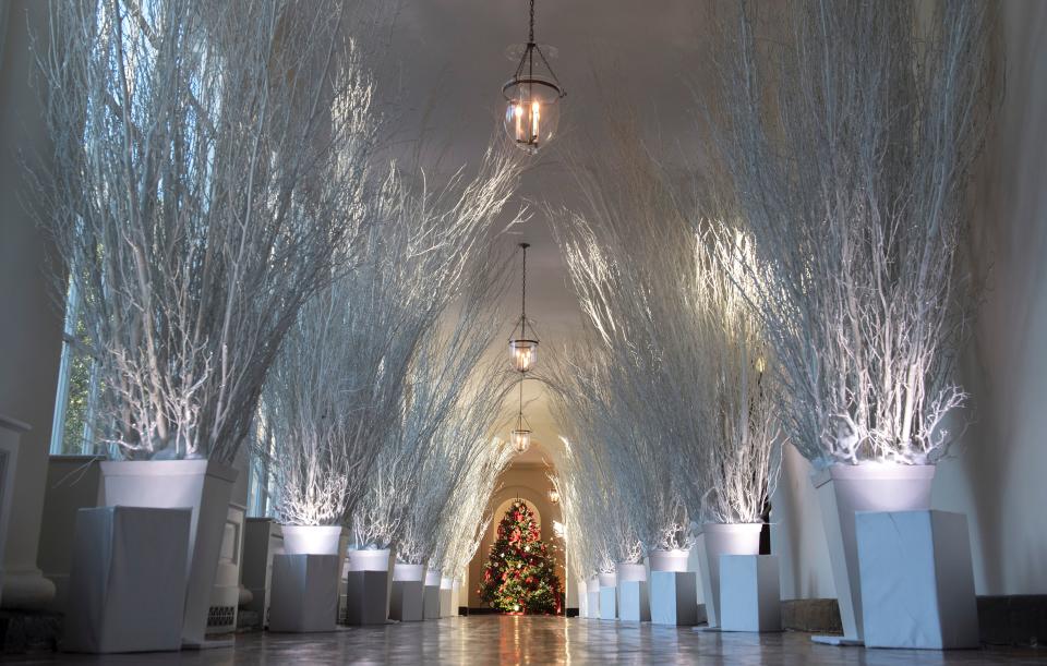 The White House has been turned into a winter wonderland (Picture: Getty)