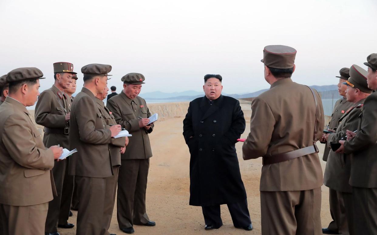 North Korean leader Kim Jong-un inspects the test ground of the Academy of Defence Science - AFP