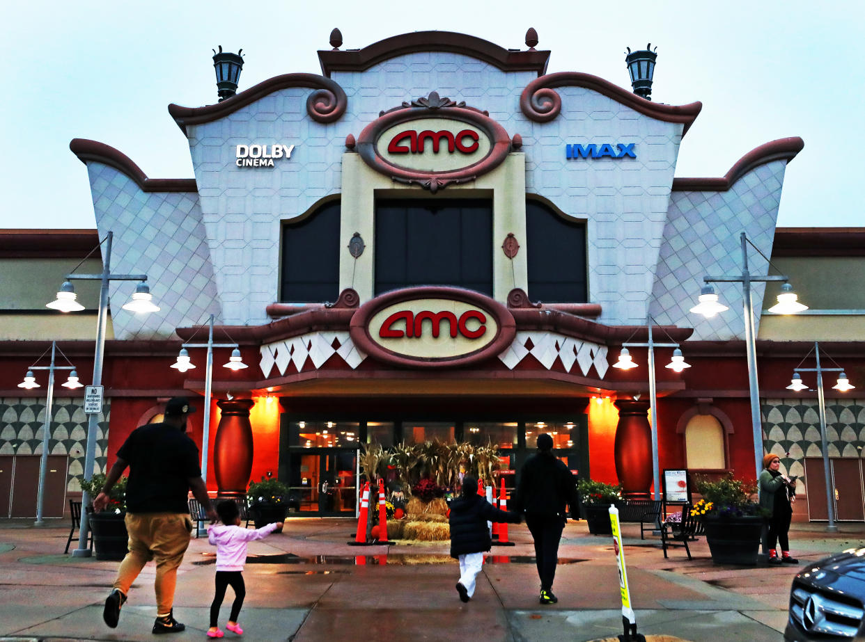 Methuen, MA - October 26: The exterior of the AMC Methuen 20 movie theater building located in The Loop, a shopping and entertainment destination on Pleasant Valley Street. (Photo by Jim Davis/The Boston Globe via Getty Images)