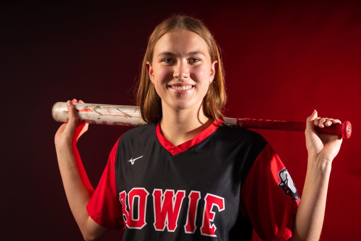 Bowie softball pitcher Kate Bookidis used to compete in swimming, volleyball and basketball, but she knew softball was her sport the first time she tried it. She wants to keep playing in college, but she also wants to go to a really good school, too.