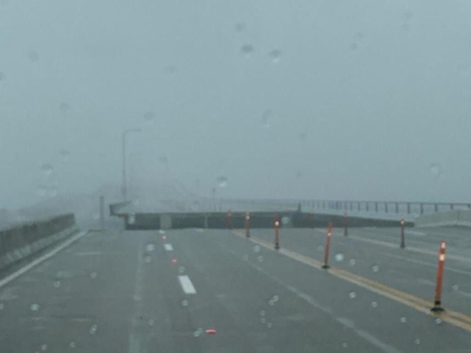 Pensacola Bay Bridge appears to have sustained damage during Hurricane Sally.