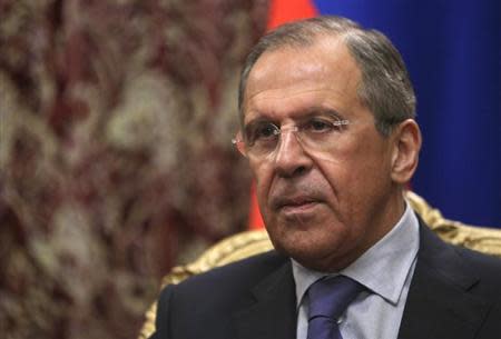 Russian Foreign Minister Sergei Lavrov attends a meeting with his Cypriot counterpart Ioannis Kasoulides in Moscow March 28, 2014. REUTERS/Sergei Karpukhin