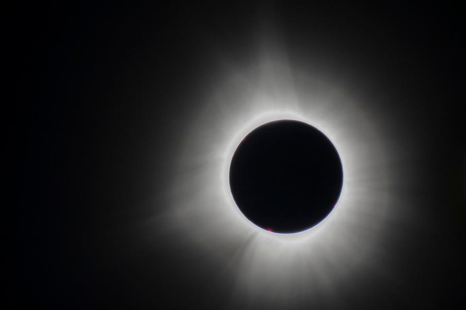 A total solar eclipse is seen on April 8, 2024 in Houlton, Maine, the easternmost city in the United States in the path of the eclipse.