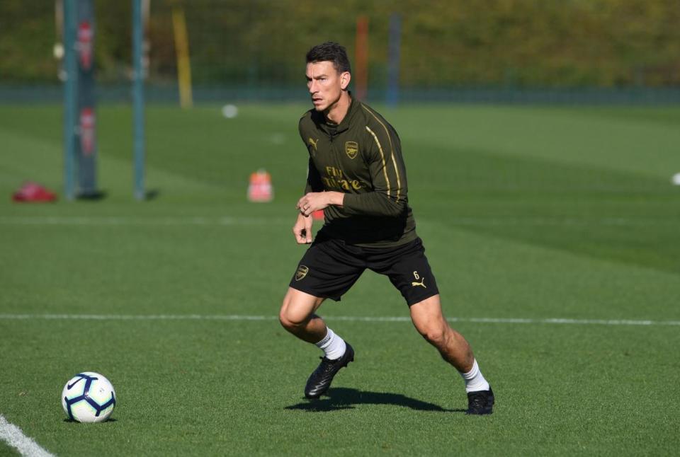 Koscielny back in full training. (Arsenal FC via Getty Images)