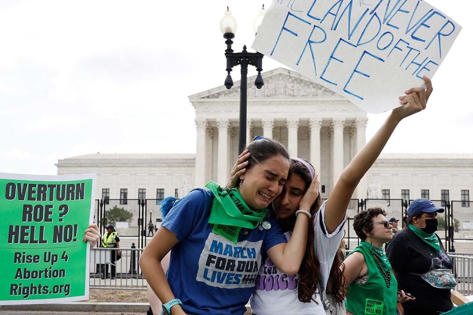 2022年6月24日，美國最高法院推翻近半個世紀前有關女性墮胎合憲權的「羅訴韋德案」（Roe v Wade）。攝：Anna Moneymaker/Getty Images