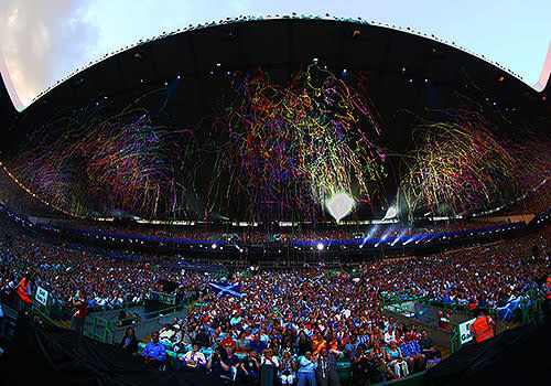 A general view during the Opening Ceremony for the Glasgow 2014 Commonwealth Games at Celtic Park.