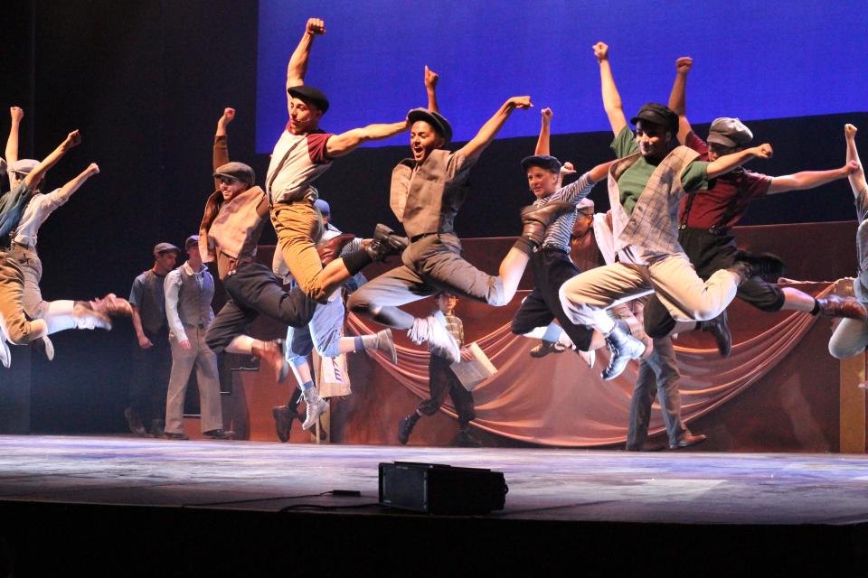 Matawan Regional High School students perform a number from "Newsies" during rehearsals for the 2019 Basie Awards at the Count Basie Center for the Arts in Red Bank.